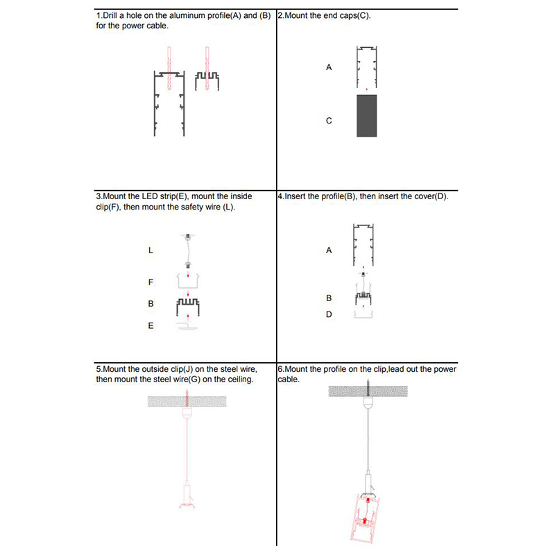 Pendant LED Channels