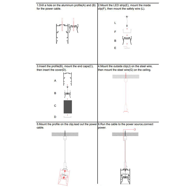 Pendant LED Alu Profiles
