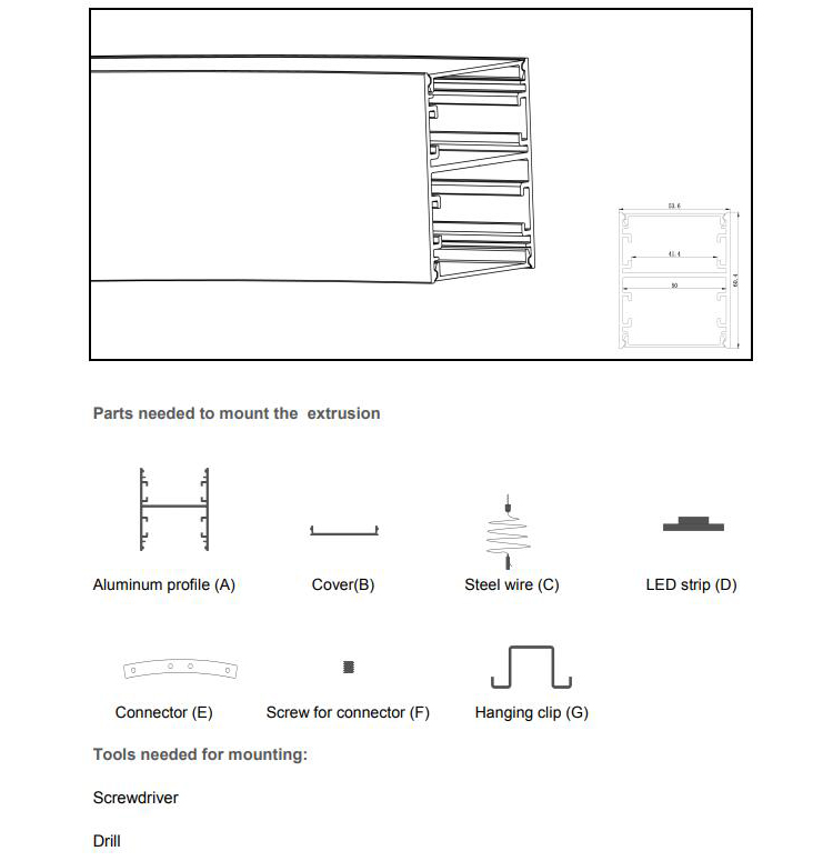 Pendant Round Black LED Profile