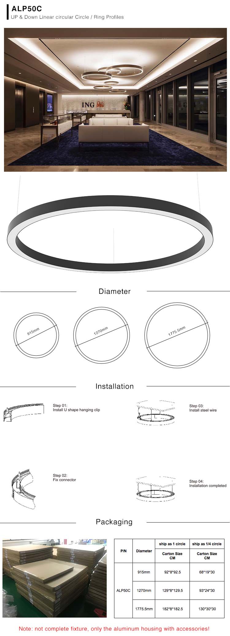 Round Black LED Profile