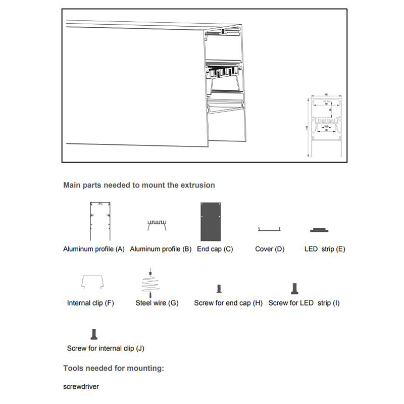 60mm Aluminum LED Profiles