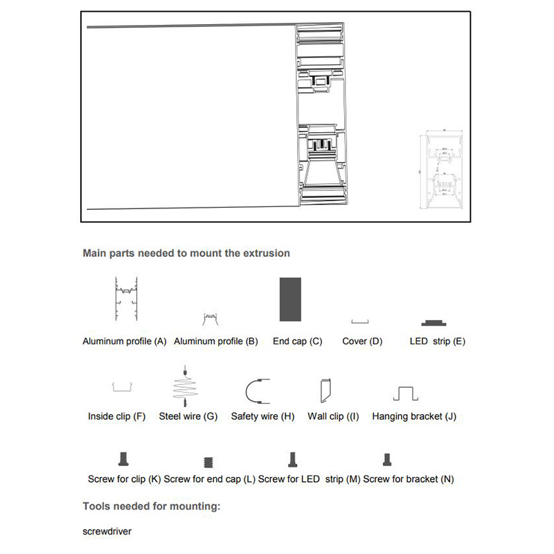 Wall Mounted LED Profile