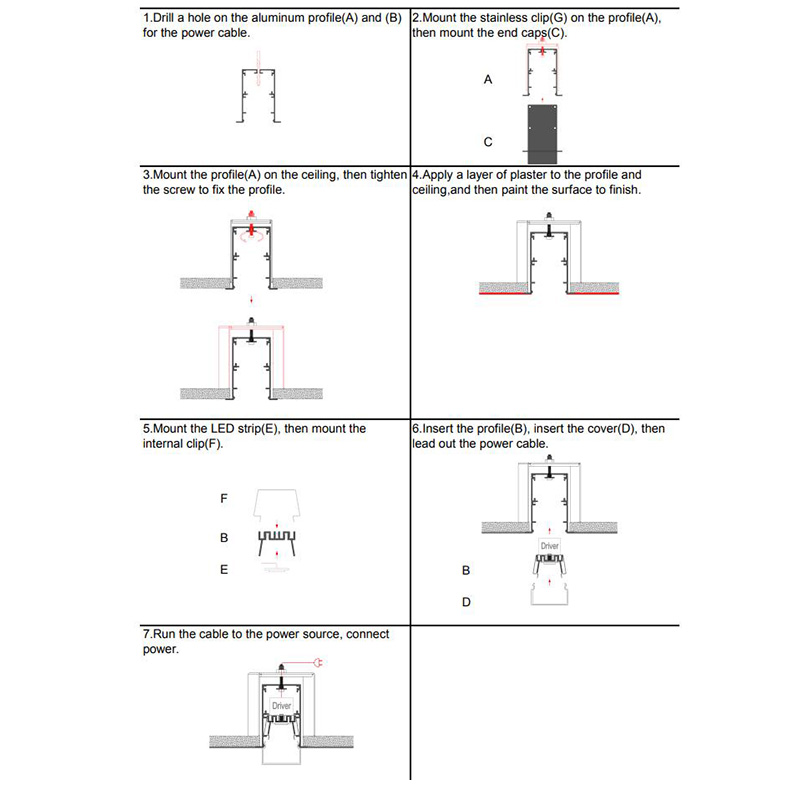 68mm Recessed LED Profiles