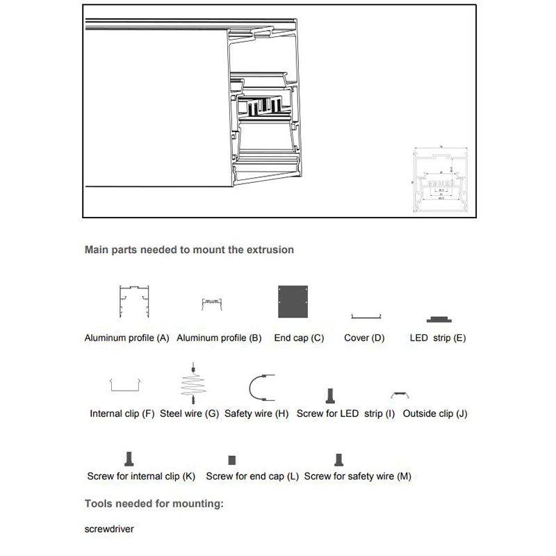 75mm Aluminum LED Channels