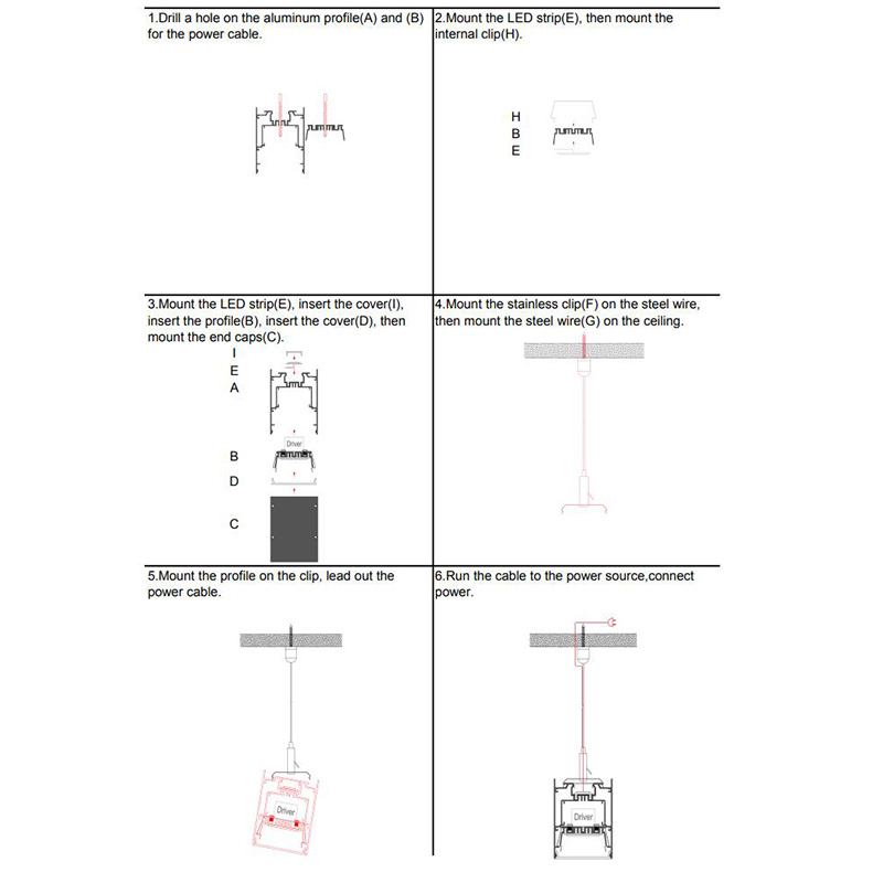 75mm Pendant Aluminum LED Profiles