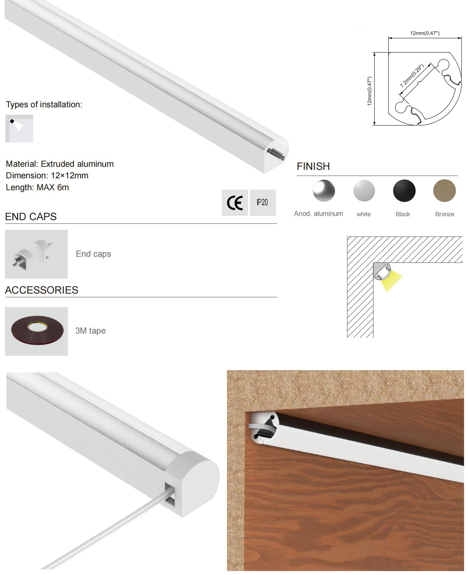 Under Counter Lighting Strip Aluminum Channels