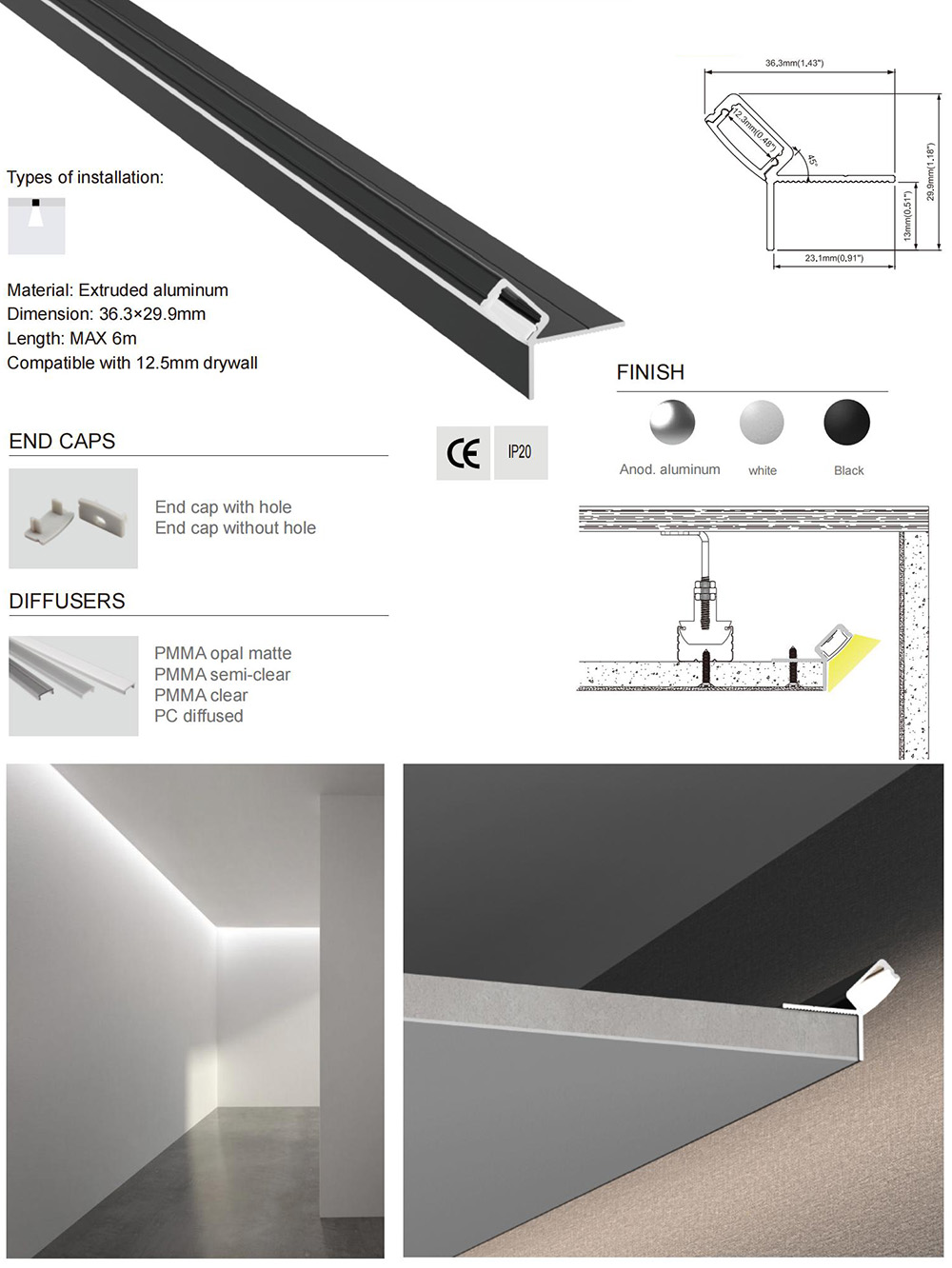 Wall Cove Light Aluminum Channels