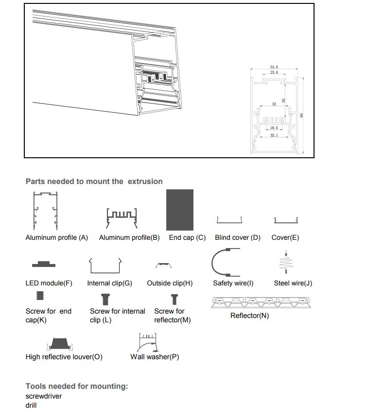 Suspended Linear LED Profiles