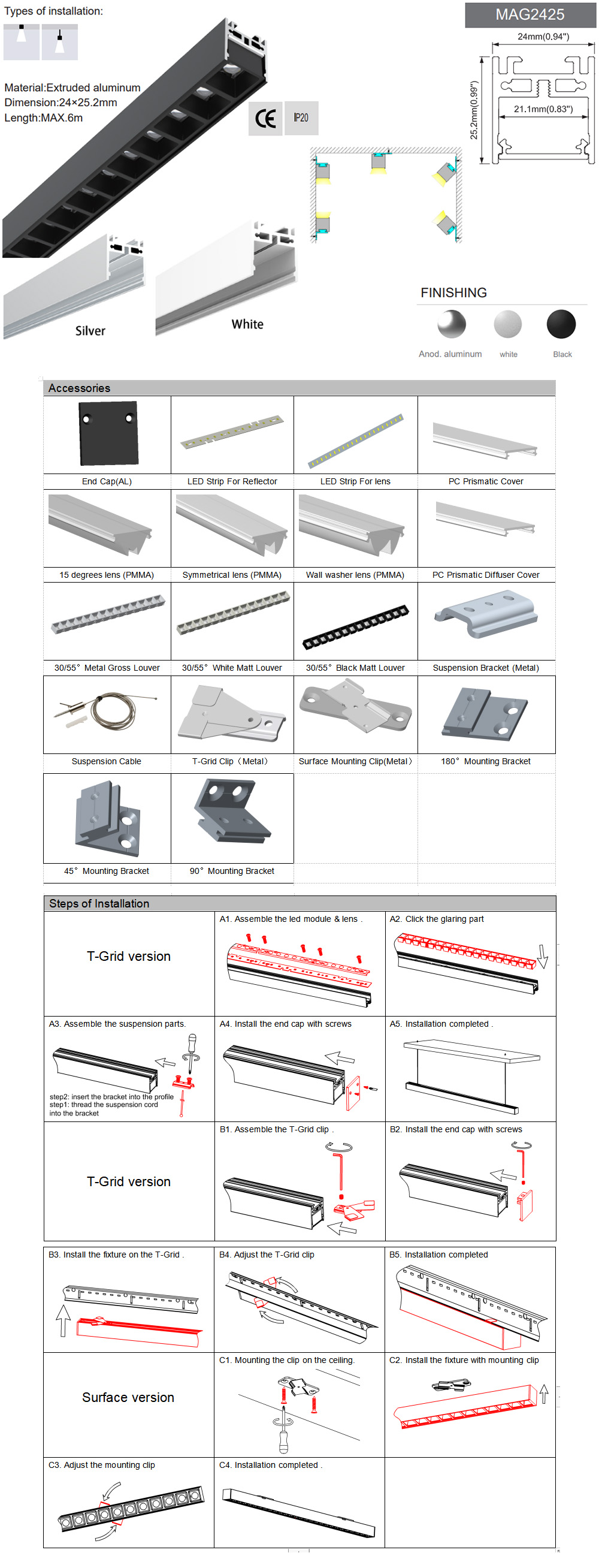 LED Strip Diffuser Black