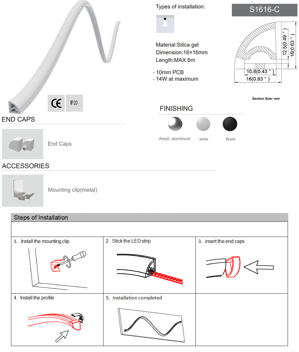 The details of V shape silicone LED channels and installation steps