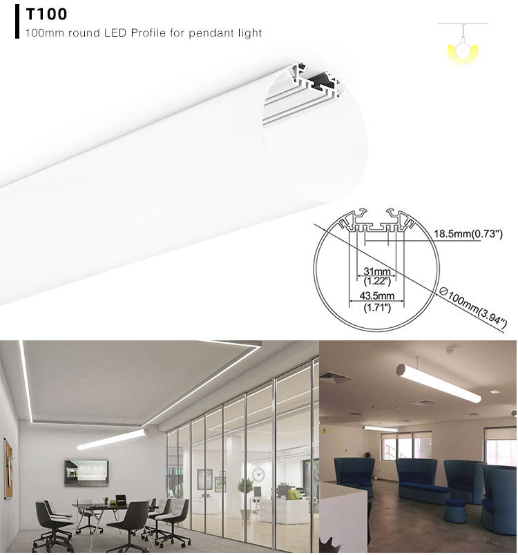 The details of 4 inches pendant round LED profiles