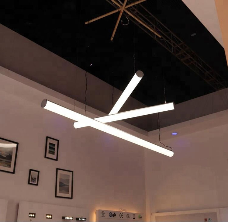 The round pendant LED profiles installed on the ceiling as task lighting