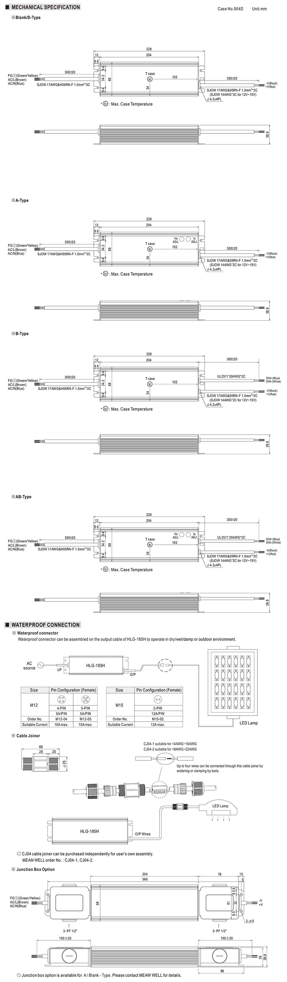 Mean Well HLG-185H-36A