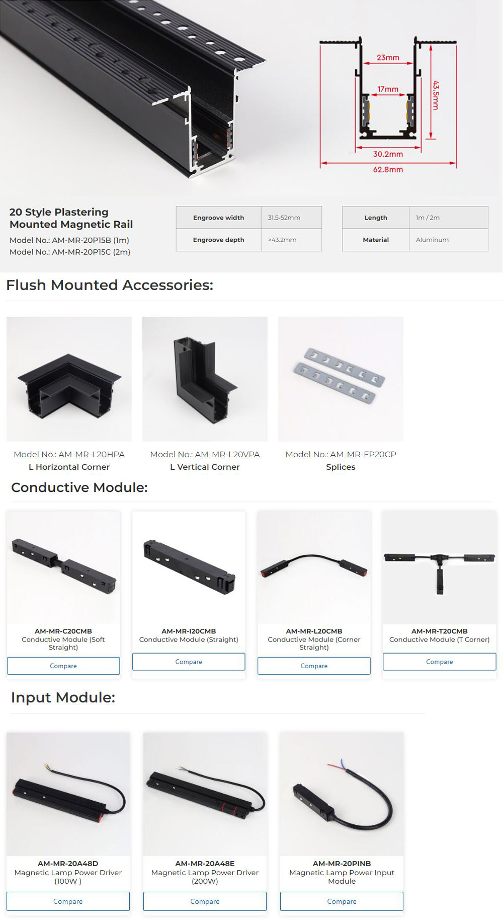 Flush Mounted Black Track Light Rail