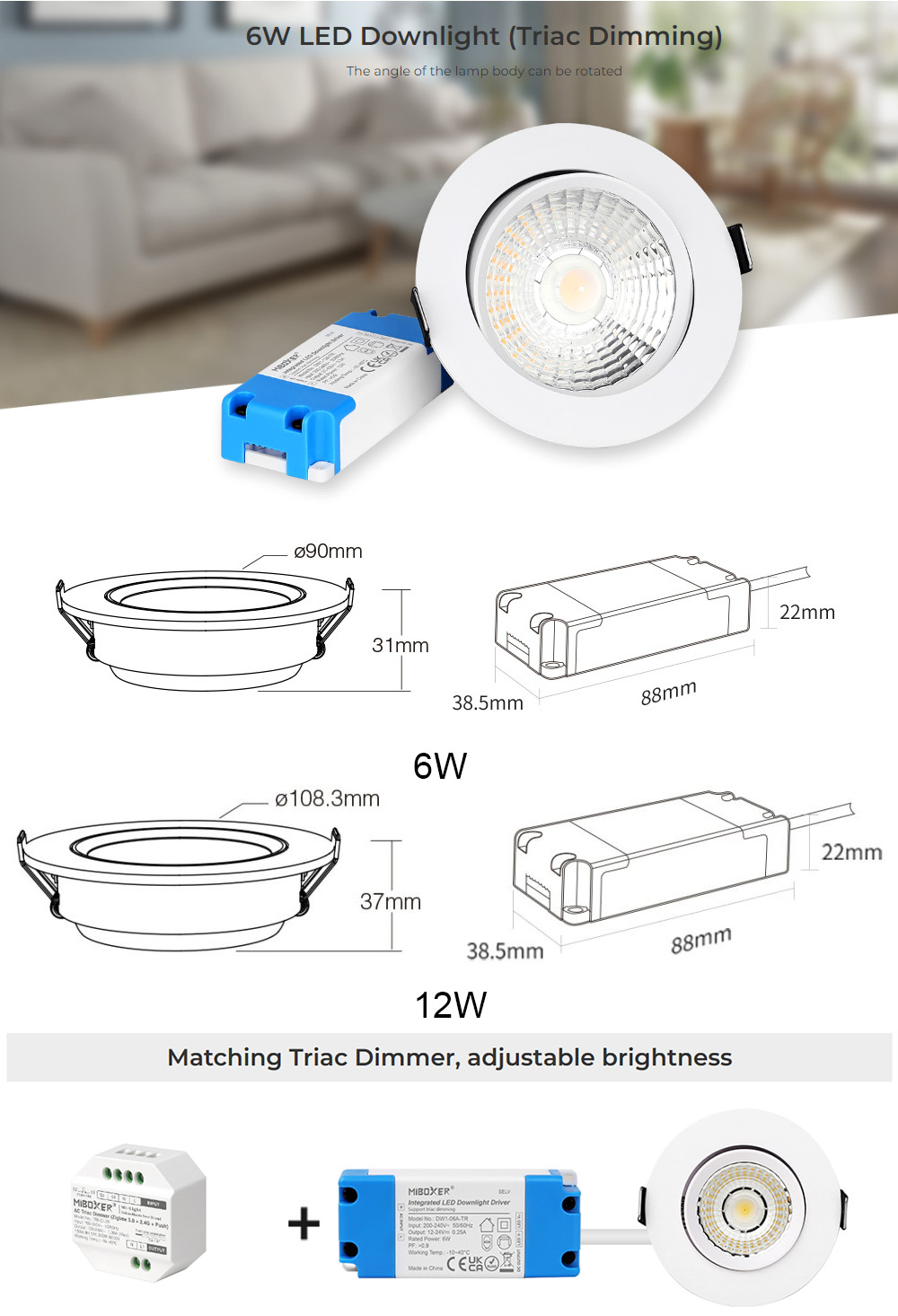 LED Down Lighting Triac Dimmable