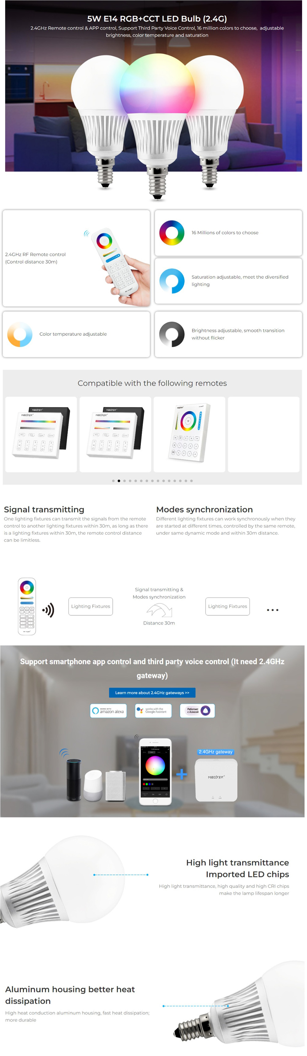 MiBoxer 5W E14 LED Bulbs