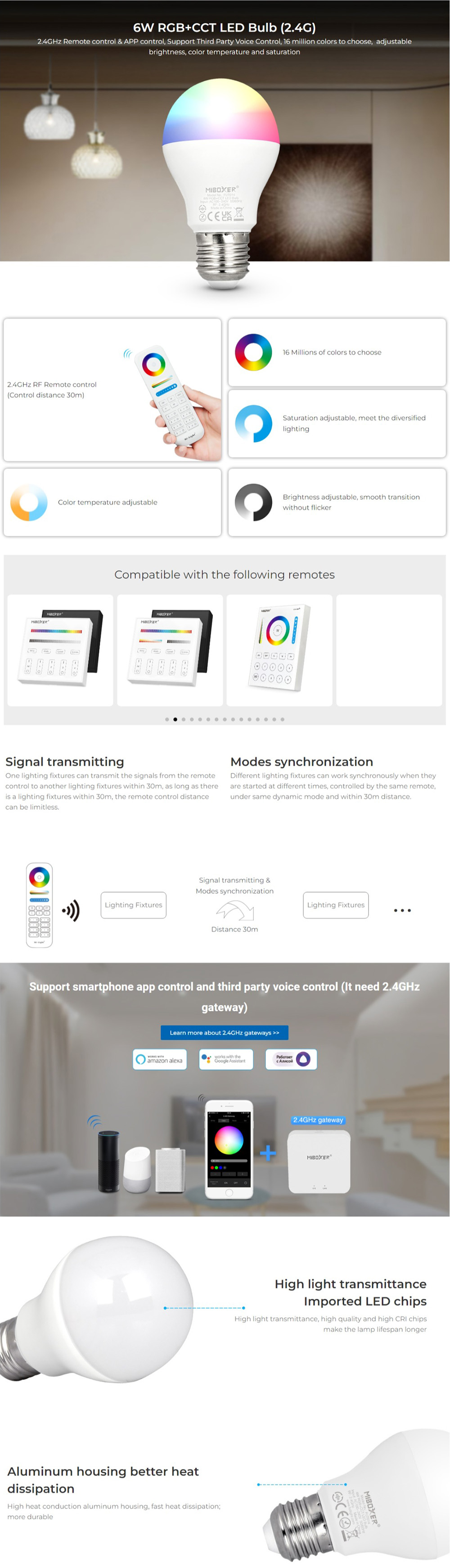 MiBoxer FUT014 Color Changing Light Bulb