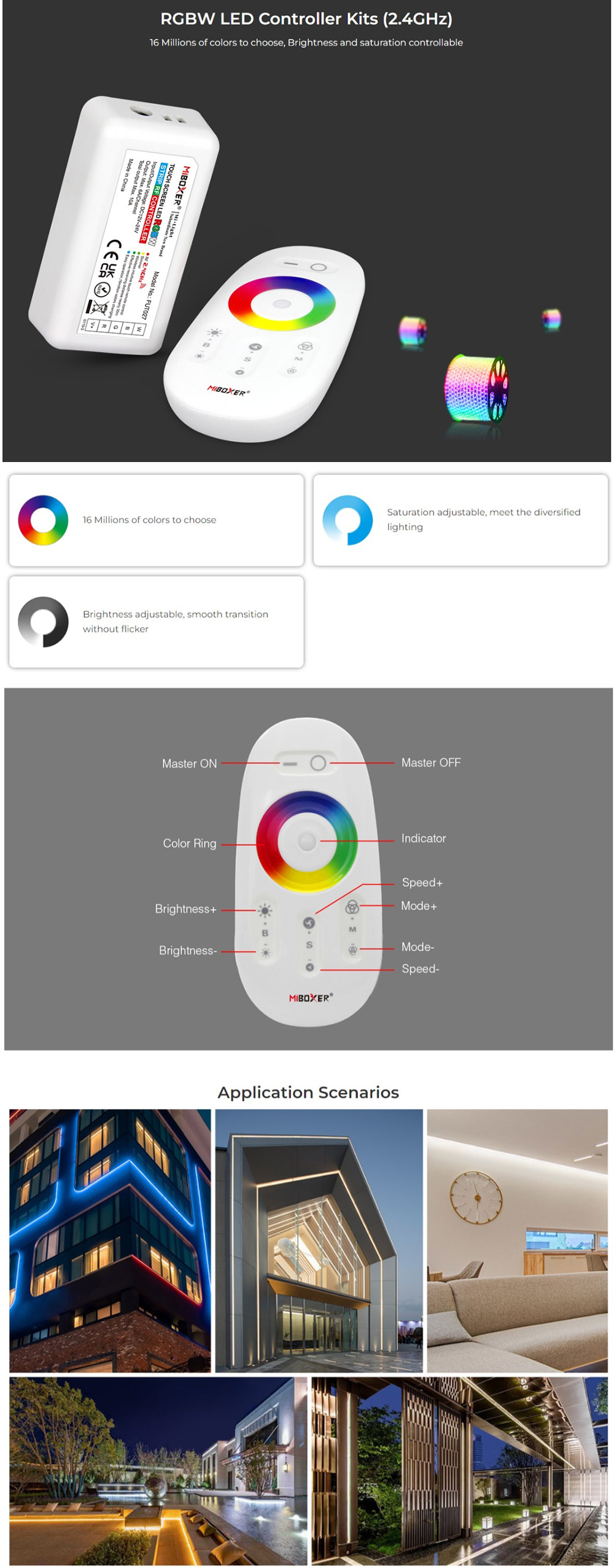 MiBoxer FUT027 LED 5Pin RGBW Controller