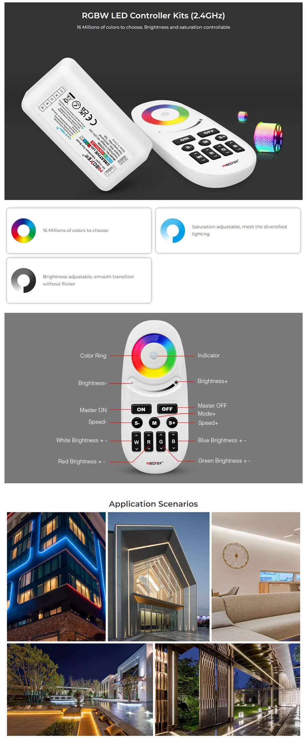MiBoxer FUT028 RGBW RF LED Controller