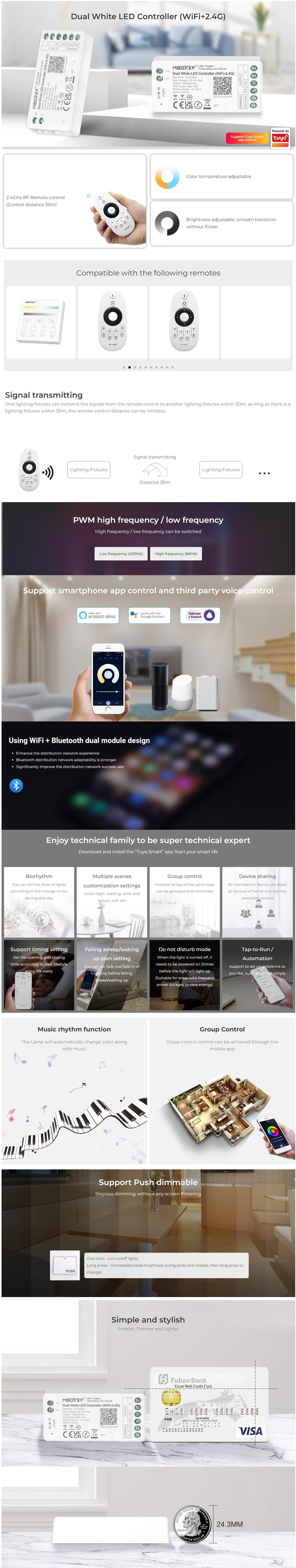 MiBoxer FUT035W Dual White WiFi Light Controller