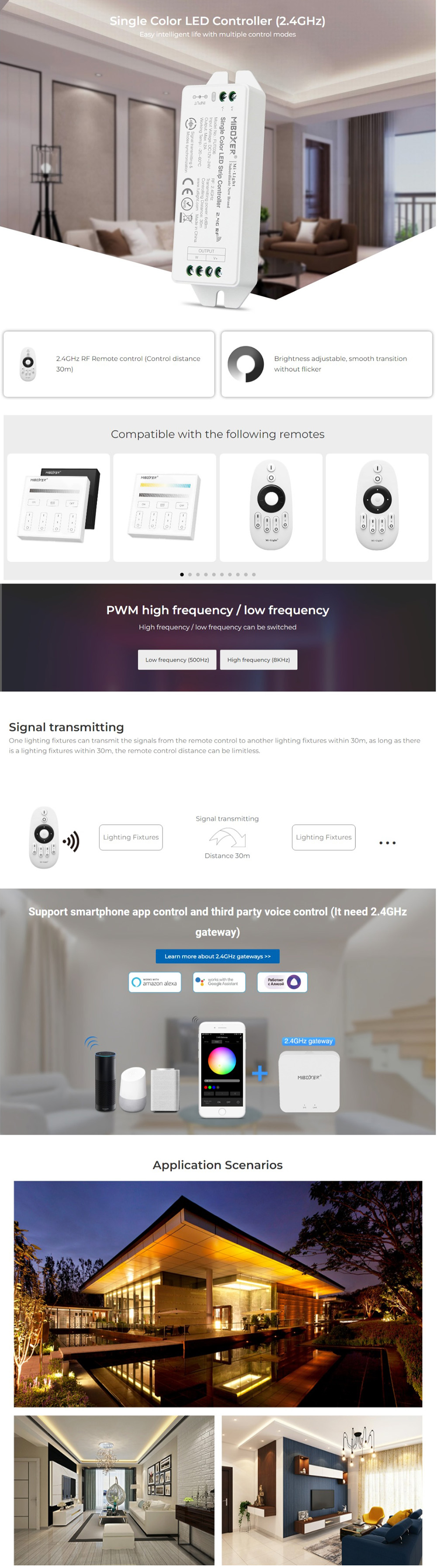 2.4G RF LED Light Dimmer Controller
