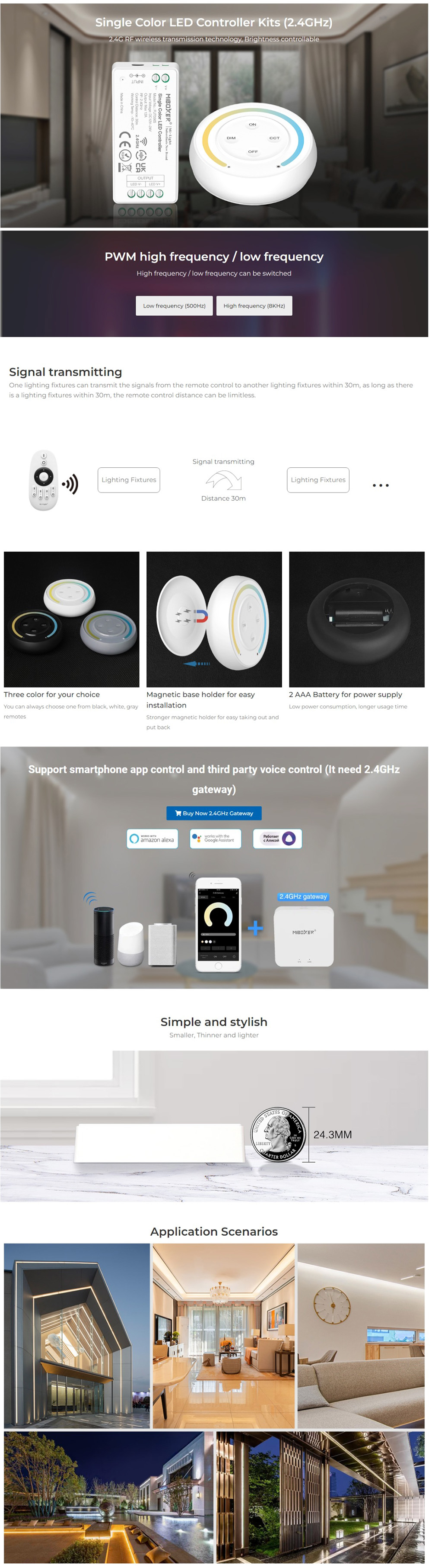 MiBoxer FUT036SA LED Dimmer PWM 12V DC