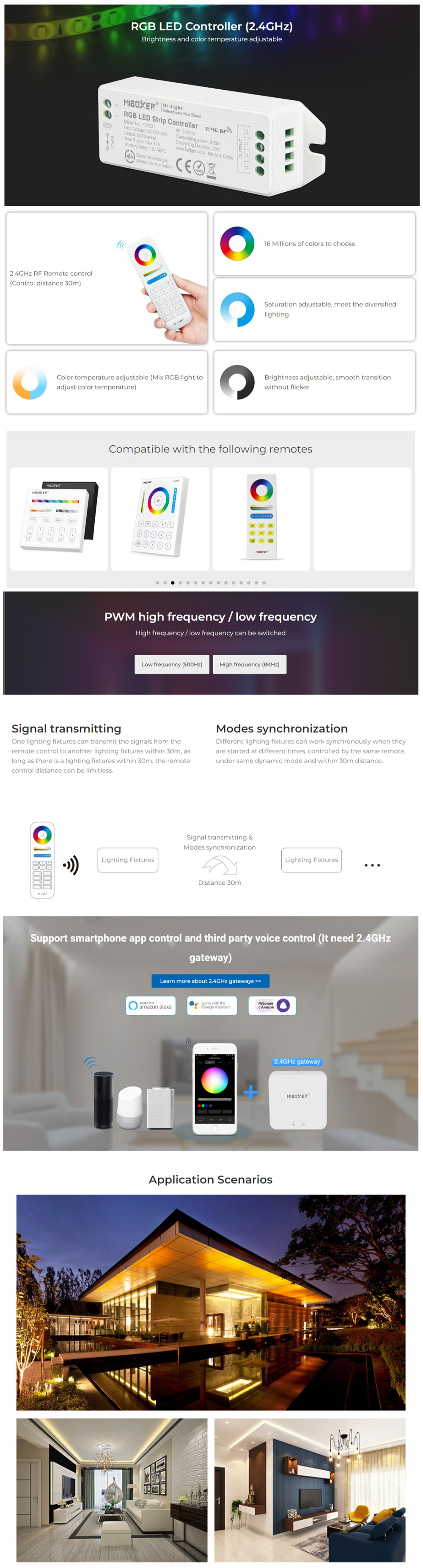 MiBoxer FUT037 2.4G RF 4Pin RGB Controller