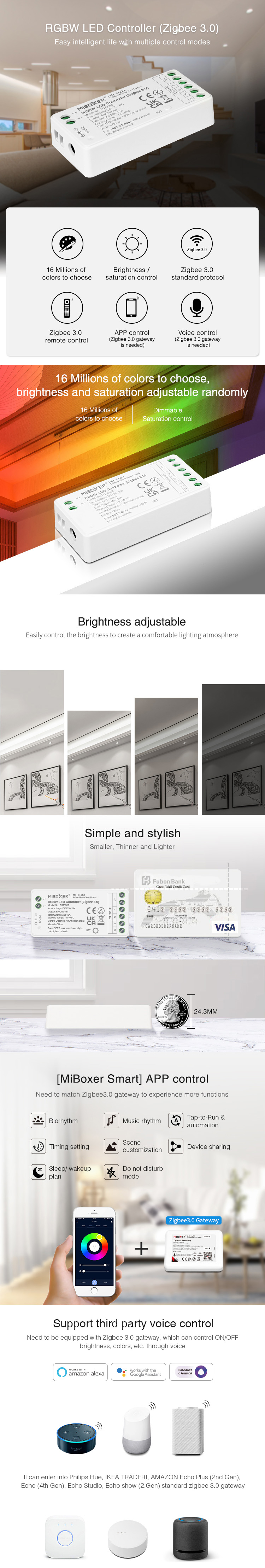 MiBoxer FUT038Z Zigbee 3.0 RGBW LED Controller
