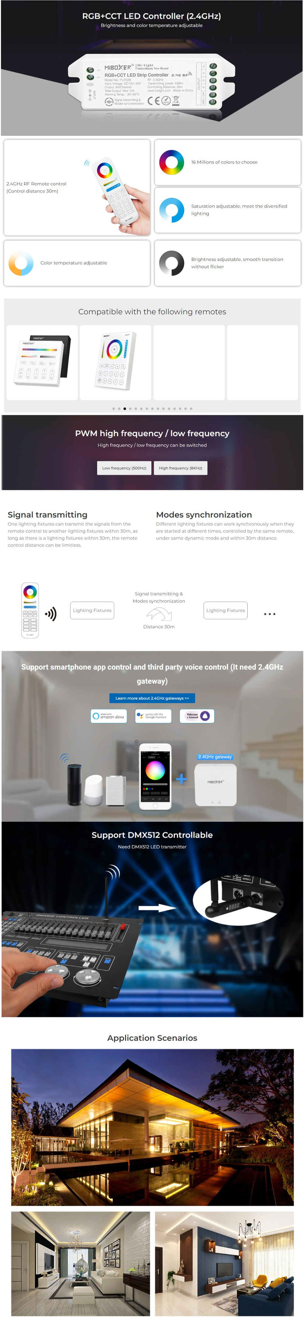 2.4GHz RGB CCT LED Controller