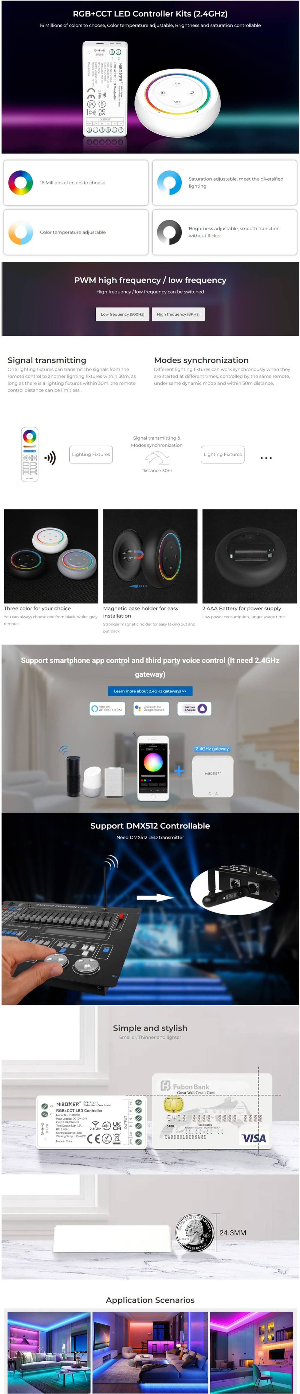 MiBoxer FUT039SA Alexa LED Light Controller With 2.4G Remote