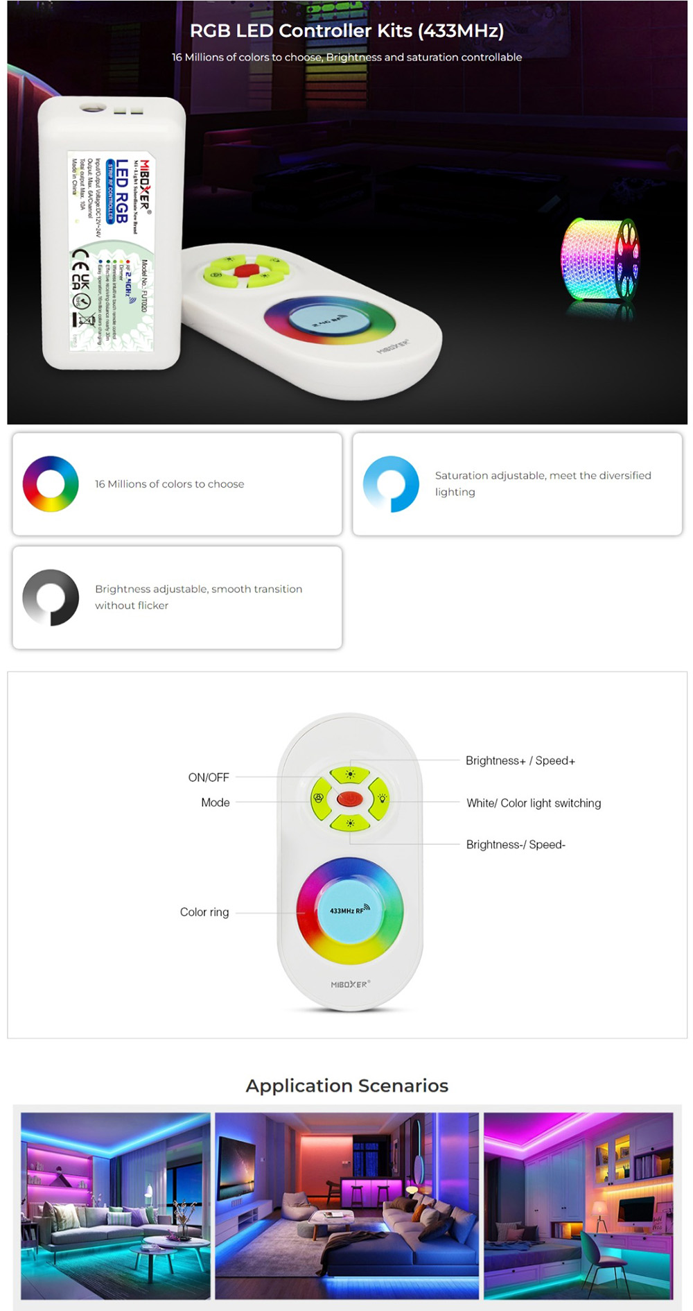 DC24V 4Pin RGB LED Controller