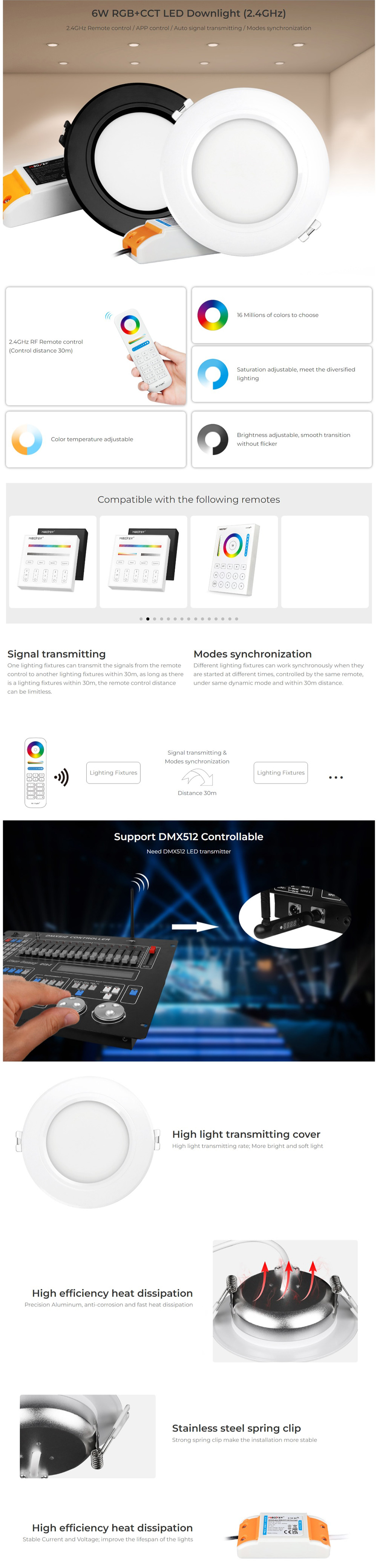6W Kitchen Dimmable Downlights