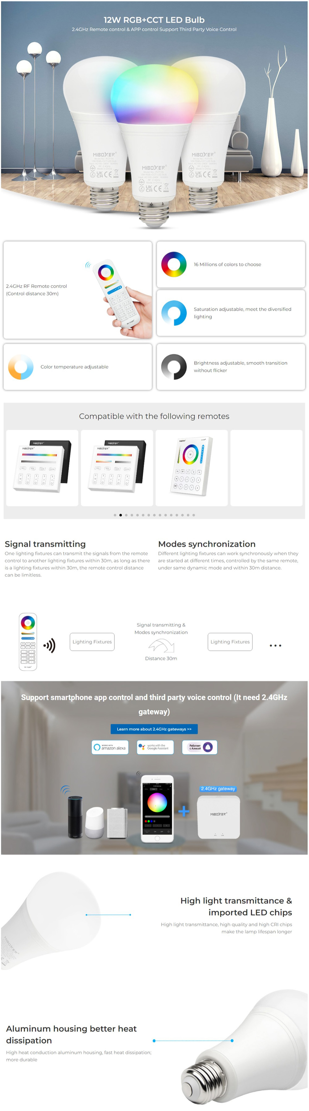 MiBoxer FUT105 Colored Light Bulbs
