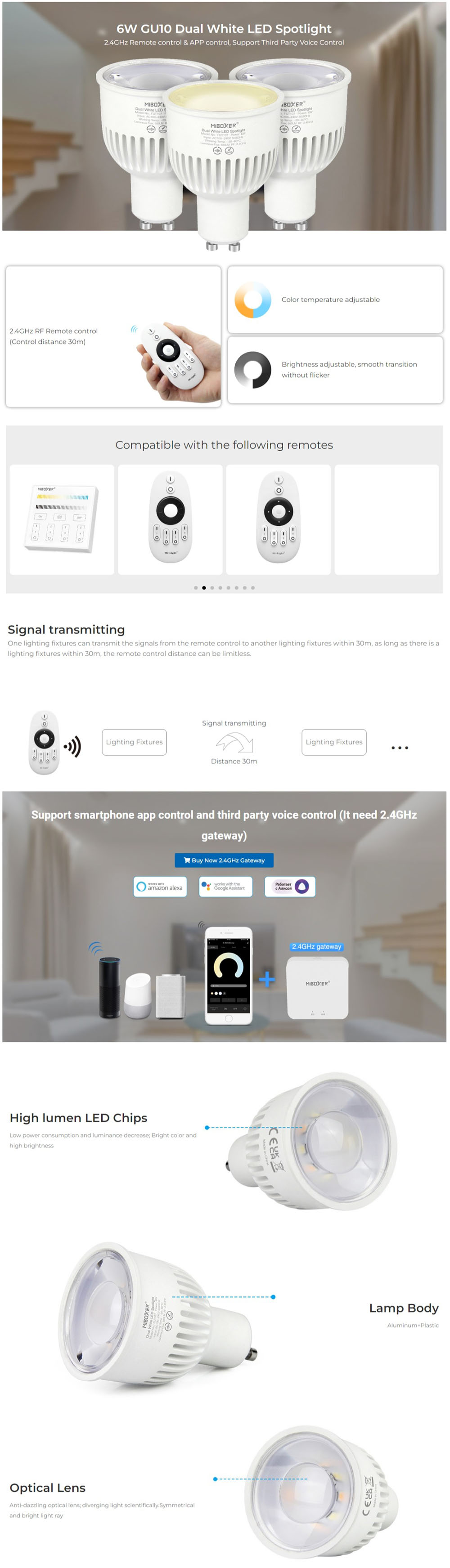 MiBoxer FUT107 Dual White GU10 Smart Bulb