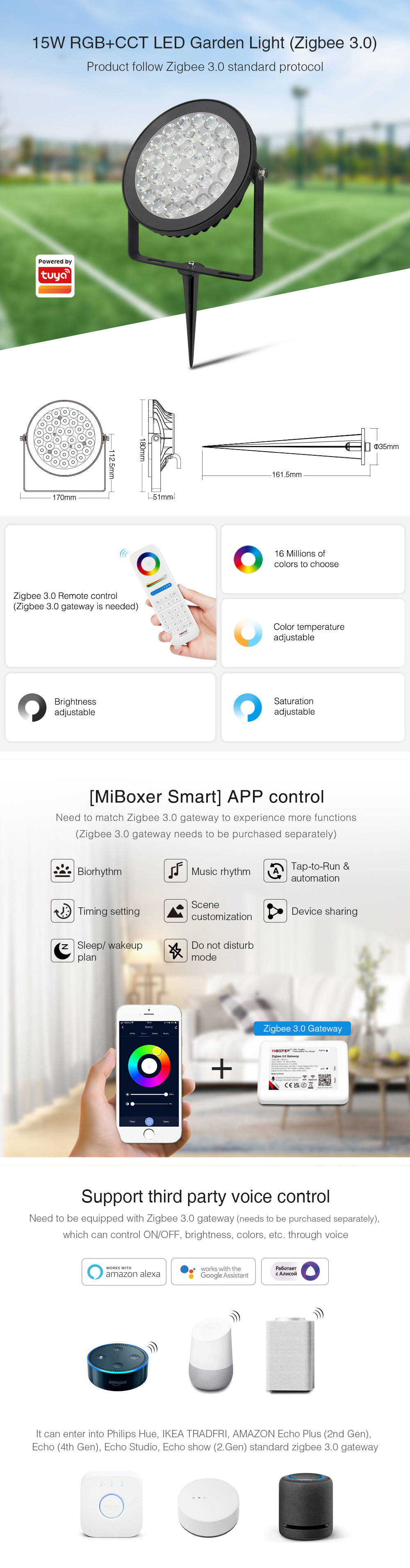 app control led garden lights