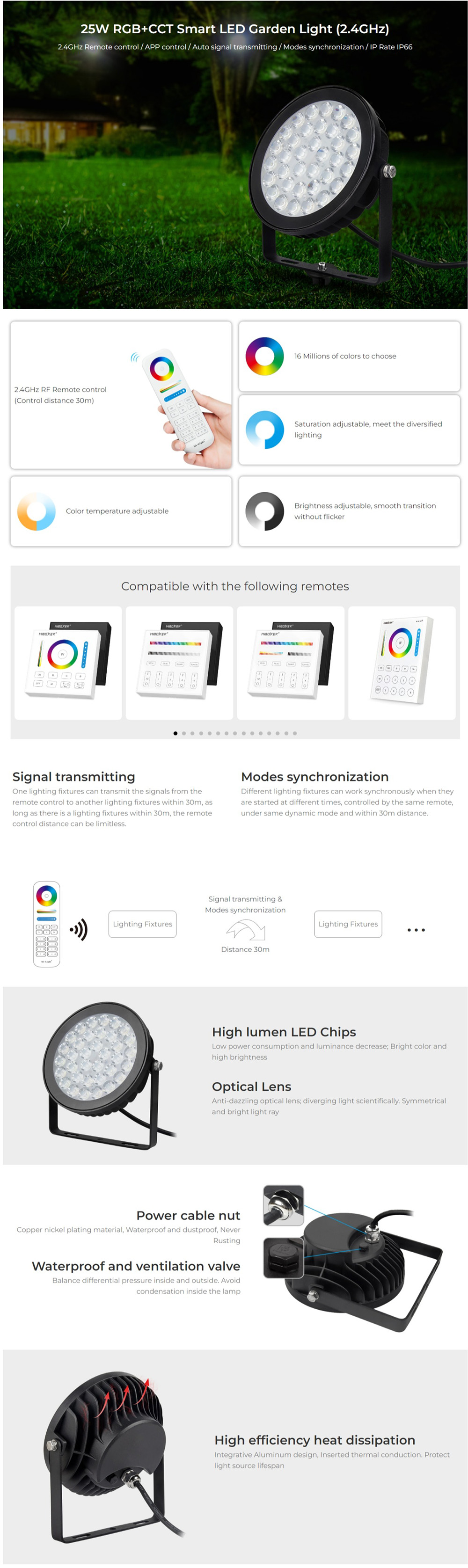 MiBoxer FUTC05 25W RGBWW LED Pathway Lighting