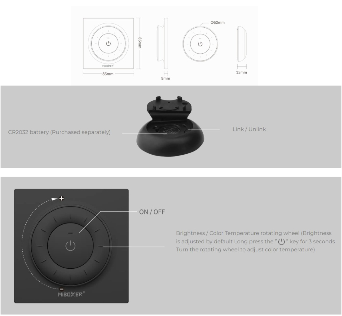 MiBoxer K3 LED Remote Control