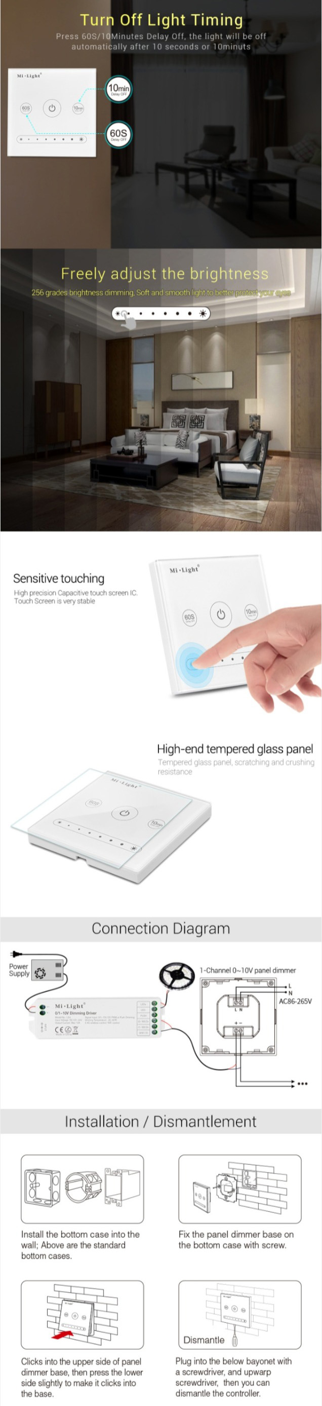 MiBoxer L1 Touch Dimmer Switch 0-10V