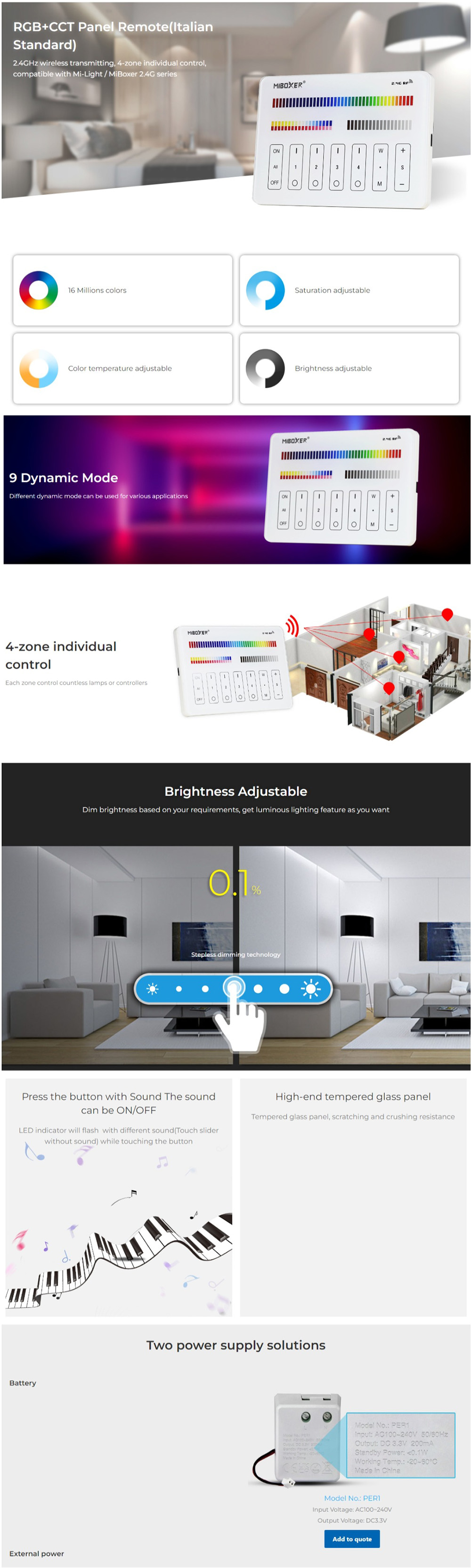 MiBoxer M4 RGB+CCT Wireless Lighting Control