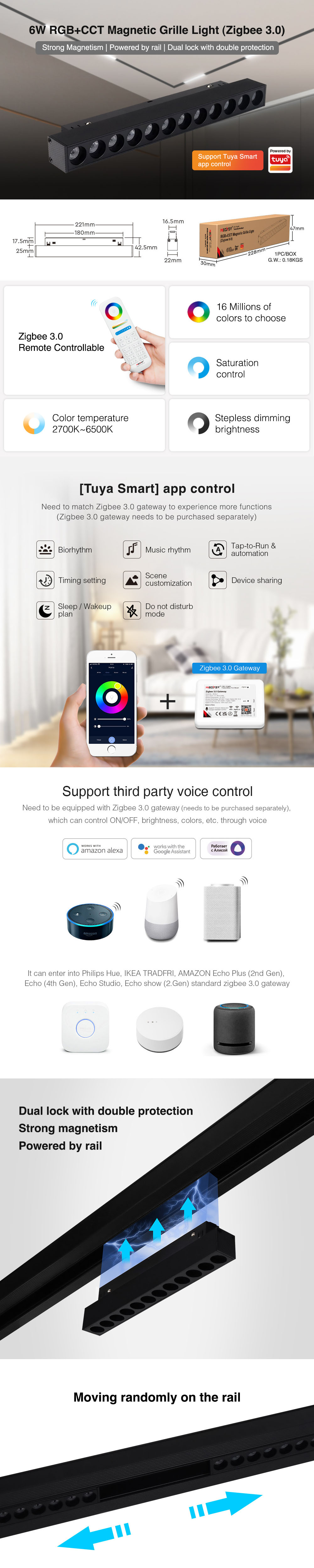 zigbee 3.0 magnetic grille light