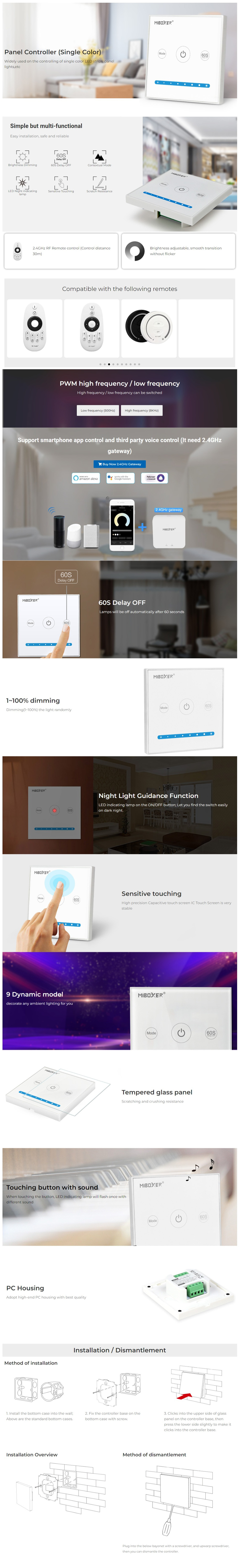 Dimming Control Panel For Lighting