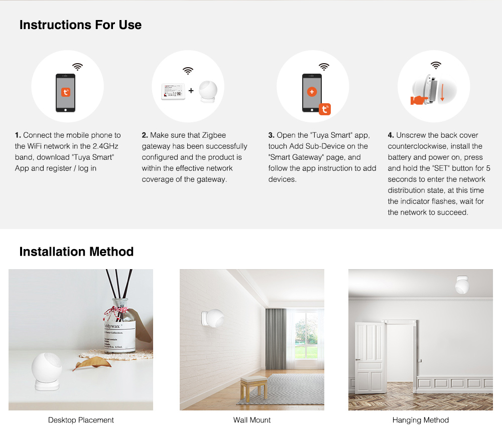 APP Control PIR Motion Sensor