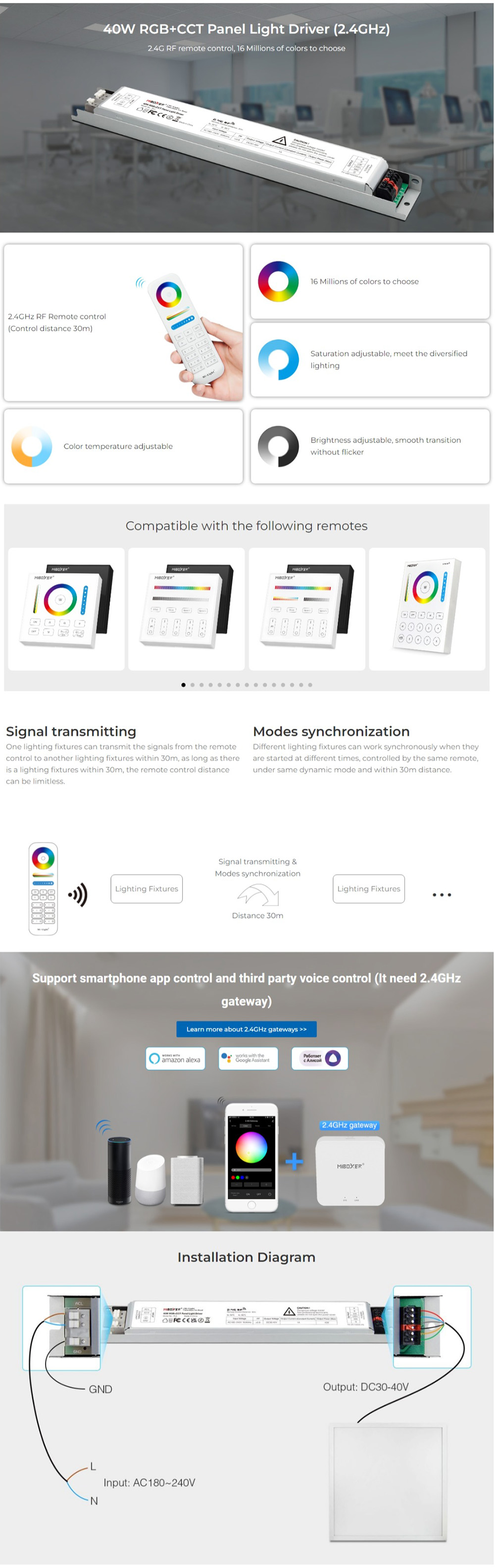 MiBoxer PL5 40W Constant Current Dimming LED Driver