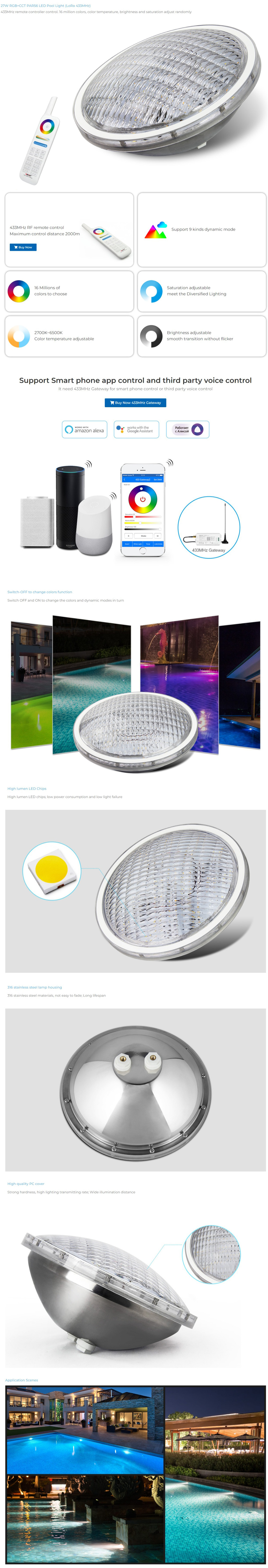 MiBoxer Par56 LED Pool Light