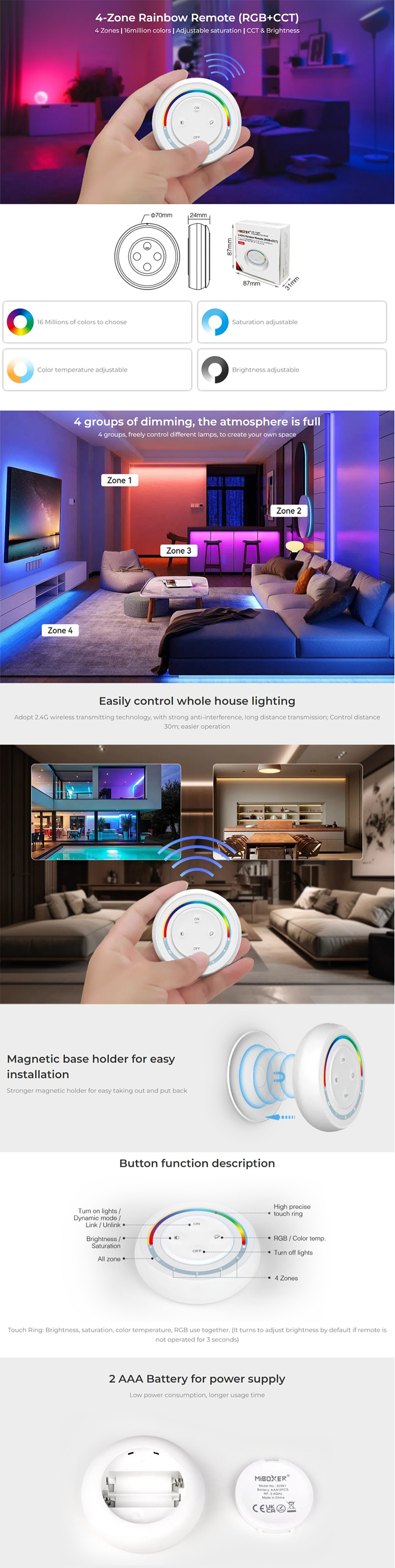 LED Light Bulb Remote Control