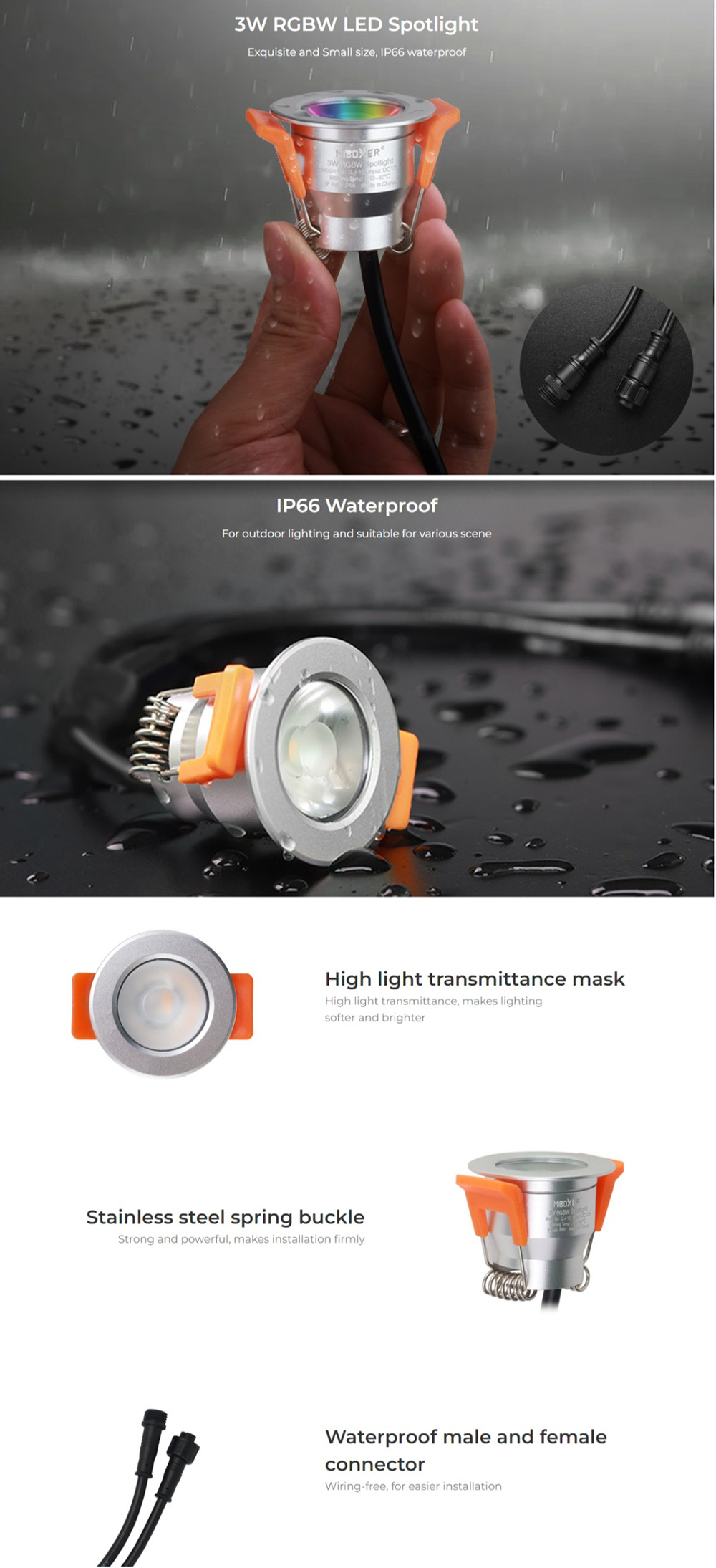 MiBoxer SL Series 3W Waterproof Outdoor Spot Light