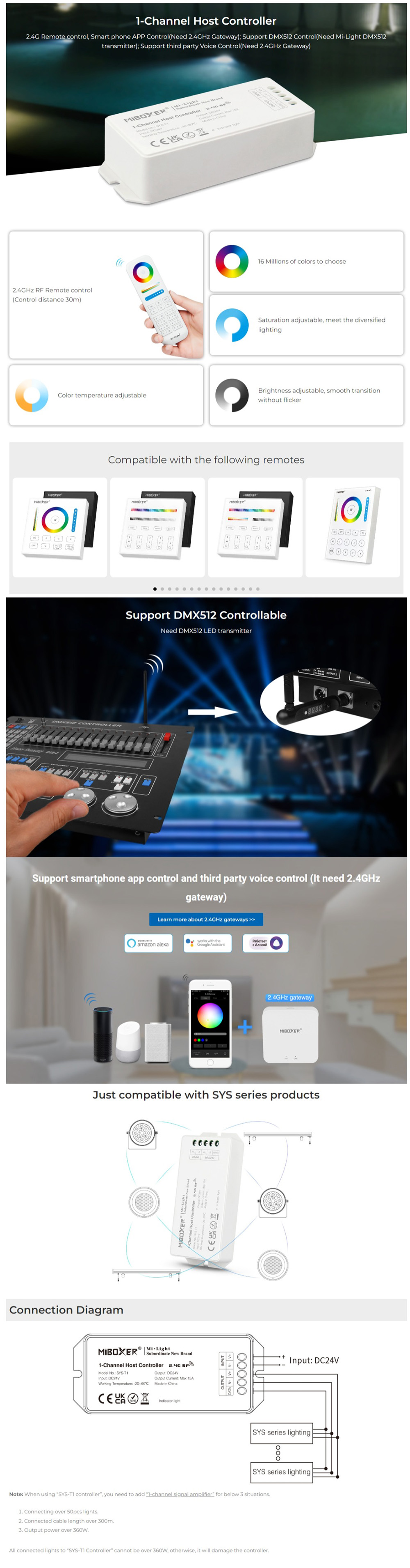 MiBoxer SYS-T1 1 Channel Host Controller