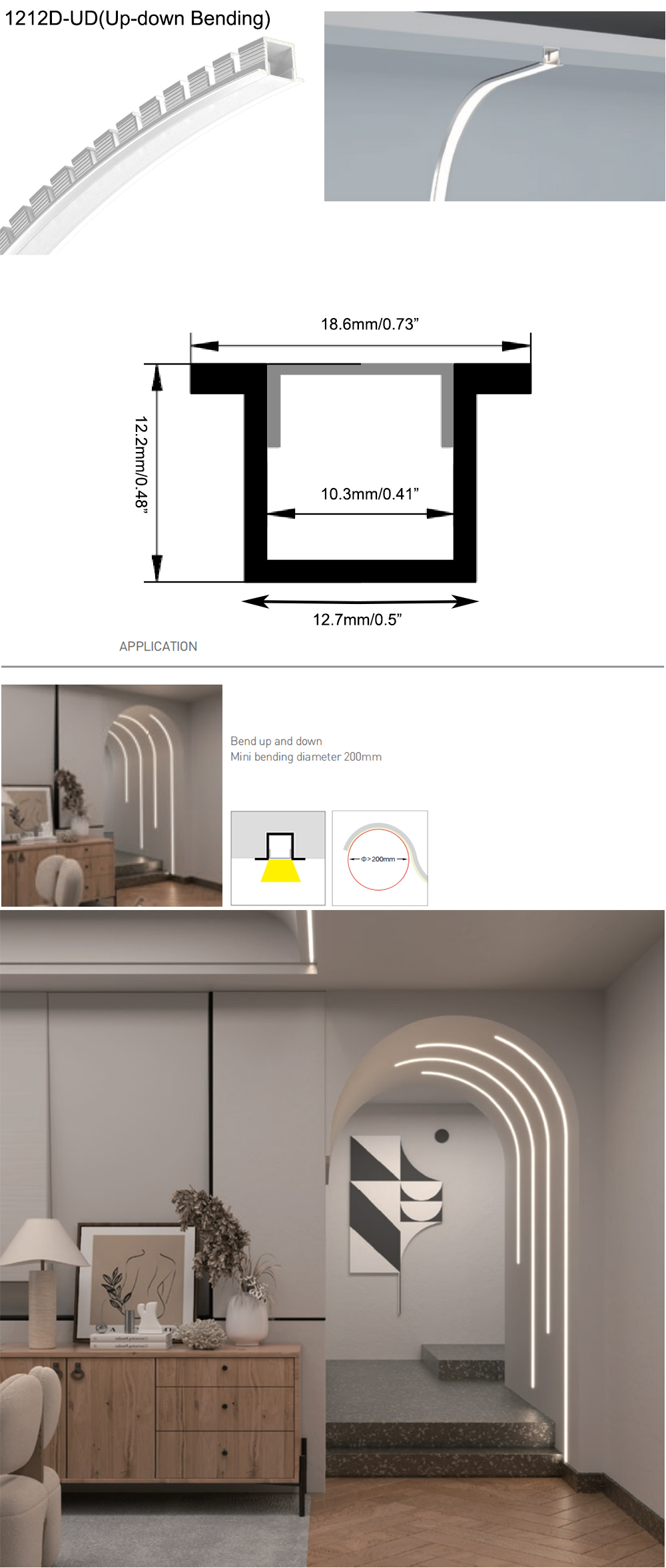 Curved Line LED Light Channel