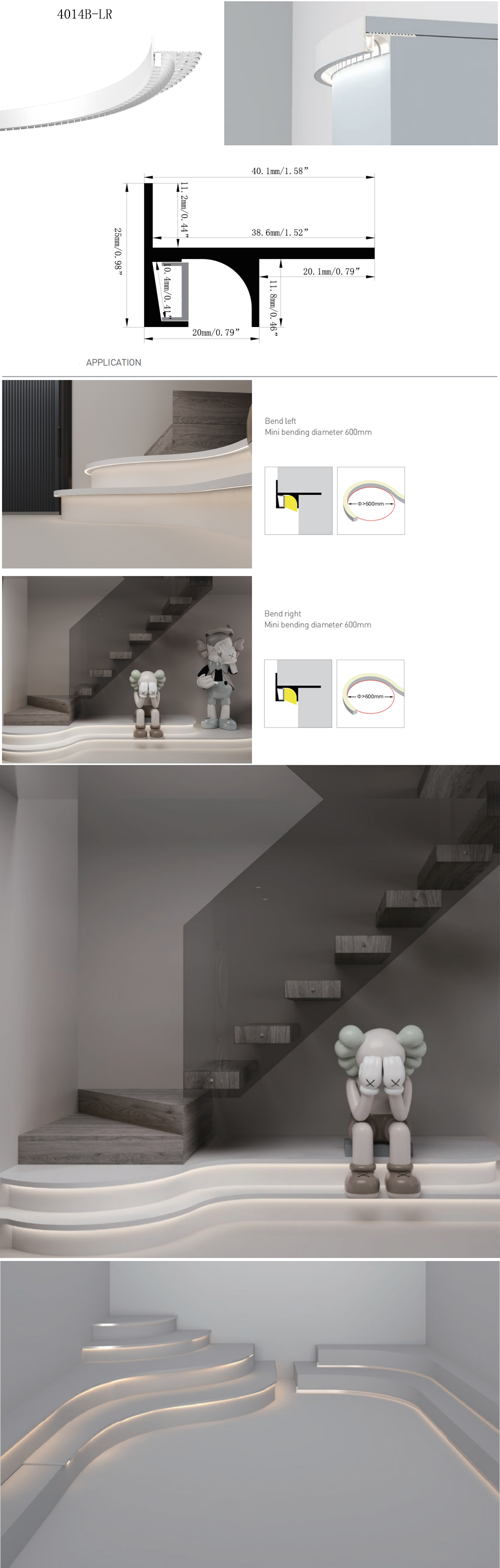 The details of bendable LED rope light holders