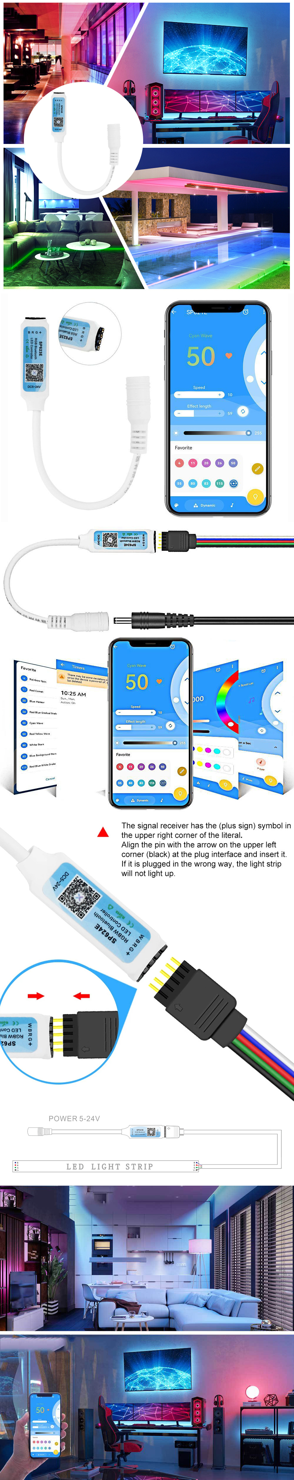 SP623E Inline Bluetooth RGB Mini LED Controller